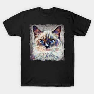 Siamese Cat Mosaic Design T-Shirt